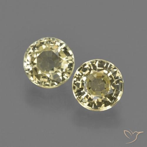 1.86ctw Naturale Giallo pallido Zaffiro, Rotondo, VS