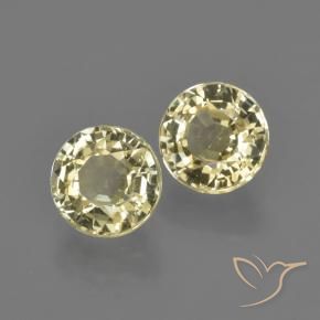 Gemme di Zaffiro Giallo pallido naturale da 1.86 ct, Rotondo, VS