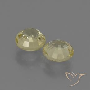 Gemme di Zaffiro Giallo pallido naturale da 1.86 ct, Rotondo, VS