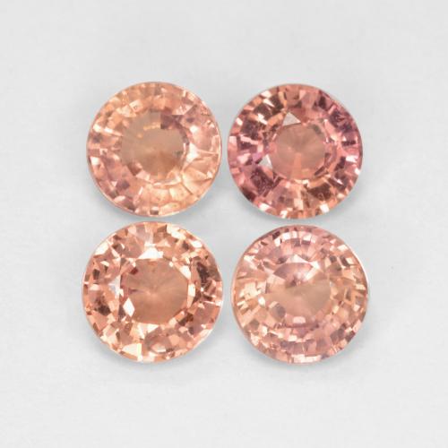 Gemme di zaffiro rosa terroso naturale da 1,63 ct, taglio rotondo, VS