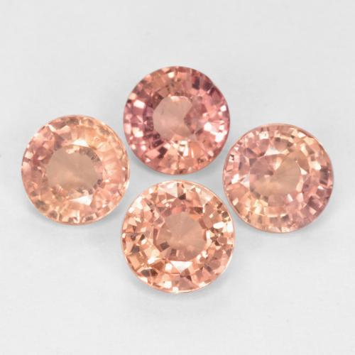 Gemme di zaffiro rosa terroso naturale da 1,63 ct, taglio rotondo, VS
