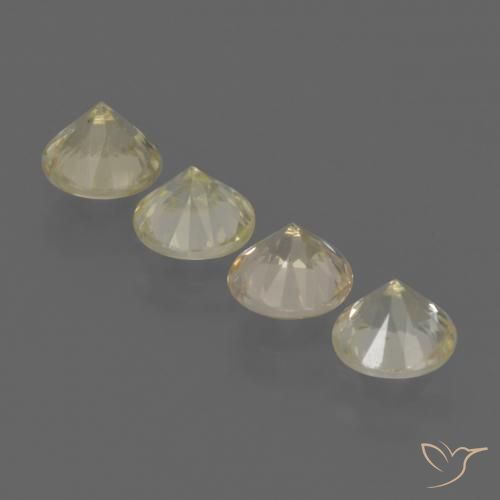 Gemme di Zaffiro Giallo pallido naturale da 1.96 ct, Rotondo, VS