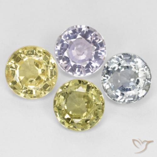 Gemme di Zaffiro Multicolore naturale da 2.67 ct, Rotondo, VS