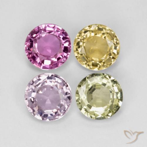 Gemme di Zaffiro Multicolore naturale da 2.56 ct, Rotondo, VS