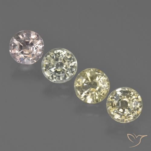 Gemme di Zaffiro Multicolore naturale da 3.15 ct, Rotondo, VS