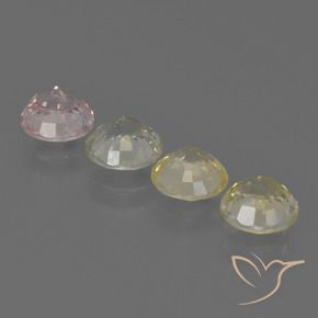 Gemme di Zaffiro Multicolore naturale da 3.15 ct, Rotondo, VS