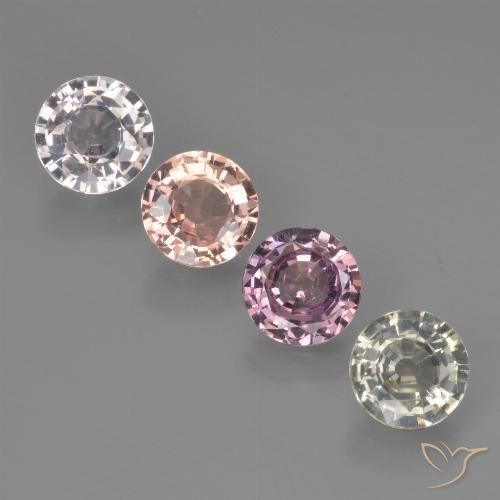 Gemme di Zaffiro Multicolore naturale da 3.06 ct, Rotondo, VS