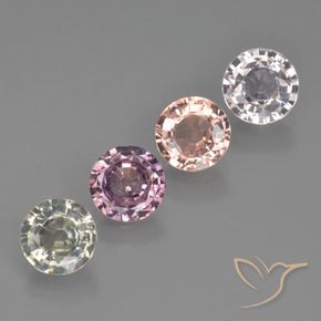 Gemme di Zaffiro Multicolore naturale da 3.06 ct, Rotondo, VS