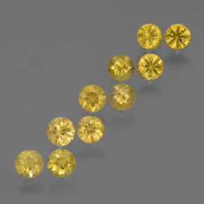 Gemme di Zaffiro Giallo intenso naturale da 2.50 ct, Taglio rotondo, VS