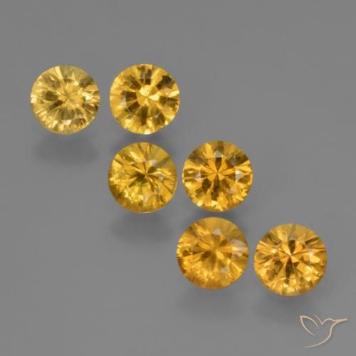 2.27ctw Naturale Arancio Dorato Profondo Zaffiro, Rotondo, VS
