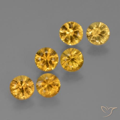 Gemme di Zaffiro Arancio Dorato Profondo naturale da 2.27 ct, Rotondo, VS