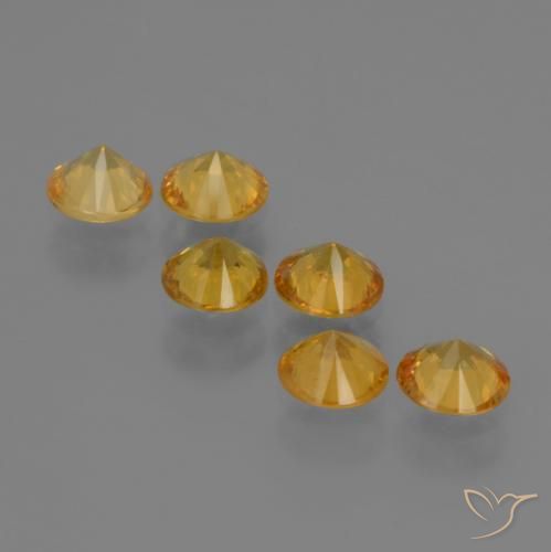 Gemme di Zaffiro Arancio Dorato Profondo naturale da 2.27 ct, Rotondo, VS