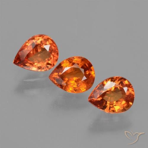 2.06ctw Naturale Arancione rossastra Zaffiro, Forma a pera, VS