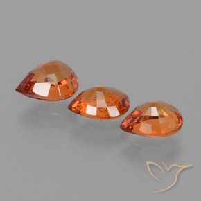 Gemme di Zaffiro Arancione rossastra naturale da 2.06 ct, Forma a pera, VS