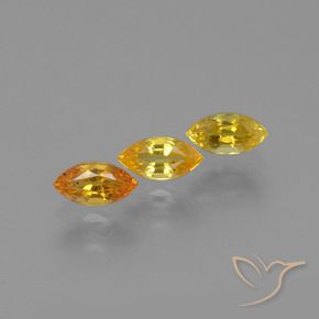 Gemme di Zaffiro Arancione brillante naturale da 1.27 ct, Taglio marquise, VVS-VS