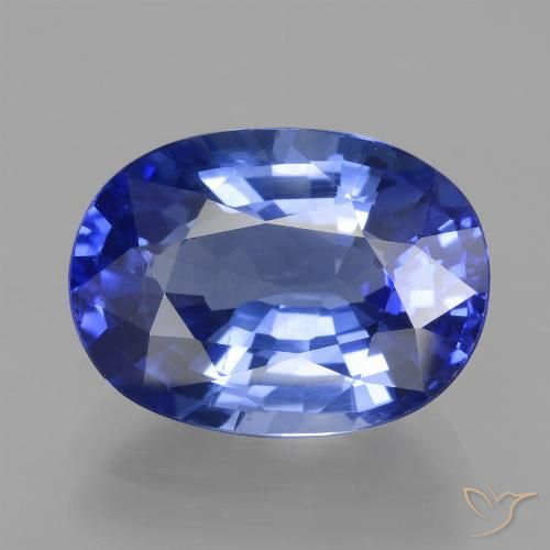 Zaffiro Blue violetto scuro naturale da 5.54 ct, Ovale, VVS-VS