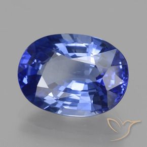Zaffiro Blue violetto scuro naturale da 5.54 ct, Ovale, VVS-VS