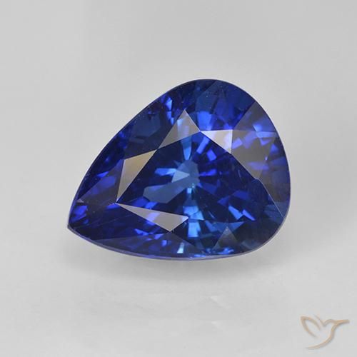 4.46ct Naturale Blu reale Zaffiro, Forma a pera, VS