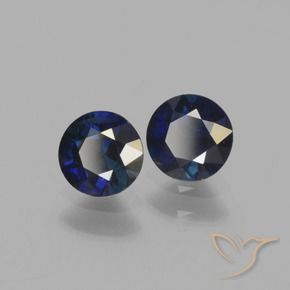 Gemme di Zaffiro Blu notte naturale da 1.11 ct, Rotondo, VS