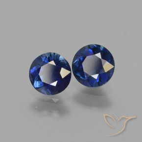 Gemme di Zaffiro Blu navy naturale da 1.18 ct, Rotondo, VS