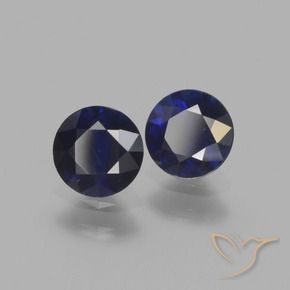 Gemme di Zaffiro Blu scuro naturale da 1.20 ct, Rotondo, VS