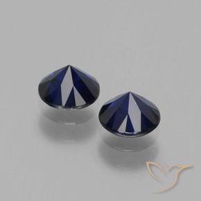 Gemme di Zaffiro Blu scuro naturale da 1.20 ct, Rotondo, VS