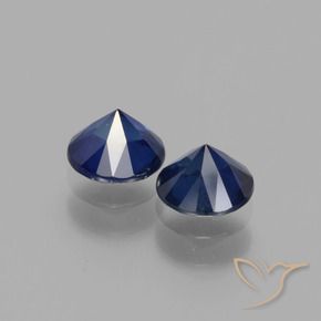 Gemme di Zaffiro Blu reale naturale da 1.25 ct, Rotondo, VS