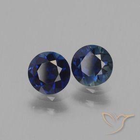 Gemme di Zaffiro Blu scuro naturale da 1.14 ct, Rotondo, VS