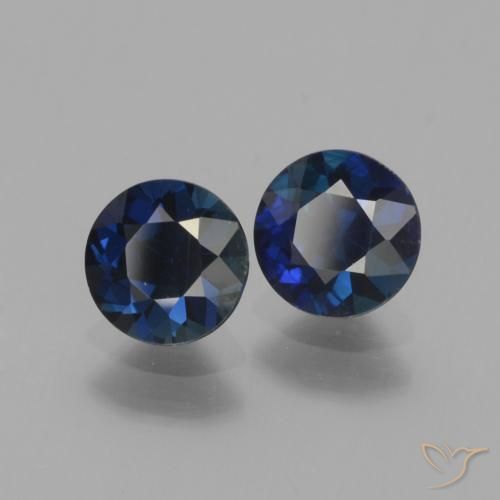Gemme di Zaffiro Blu notte naturale da 1.62 ct, Rotondo, VS