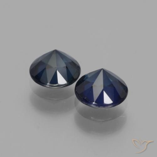 Gemme di Zaffiro Blu notte naturale da 1.62 ct, Rotondo, VS