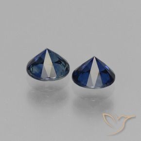 Gemme di Zaffiro Blu notte naturale da 1.30 ct, Taglio rotondo, VVS