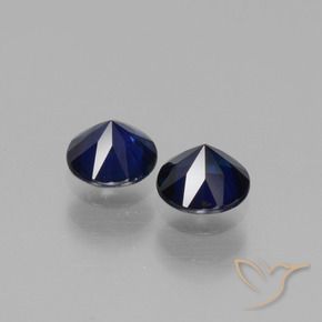 Gemme di Zaffiro Blu navy naturale da 0.96 ct, Rotondo, VS