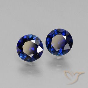 Gemme di Zaffiro Blu scuro naturale da 1.09 ct, Rotondo, VS