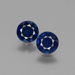 Gemme di Zaffiro Blu navy naturale da 0.99 ct, Taglio rotondo, VS