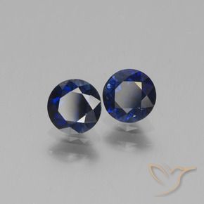 Gemme di Zaffiro Blu scuro naturale da 1.07 ct, Rotondo, VS