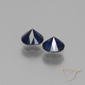 Gemme di Zaffiro Blu scuro naturale da 1.07 ct, Rotondo, VS