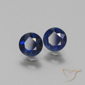 Gemme di Zaffiro Blu navy naturale da 1.31 ct, Rotondo, VS
