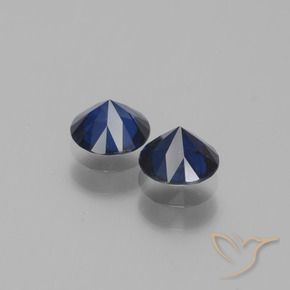 Gemme di Zaffiro Blu navy naturale da 1.14 ct, Rotondo, VVS-VS