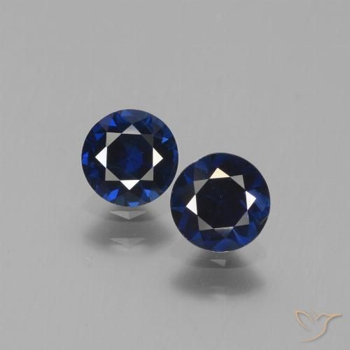 1.21ctw Naturale Blu scuro Zaffiro, Rotondo, VS