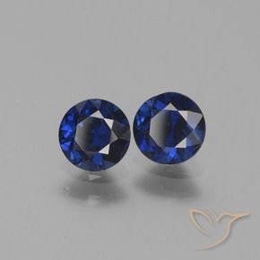 Gemme di Zaffiro Blu scuro naturale da 1.21 ct, Rotondo, VS