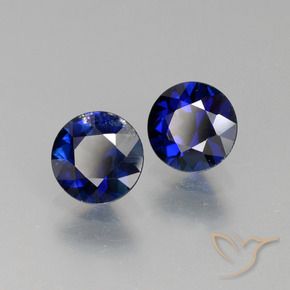 Gemme di Zaffiro Blu scuro naturale da 1.31 ct, Rotondo, VS-SI