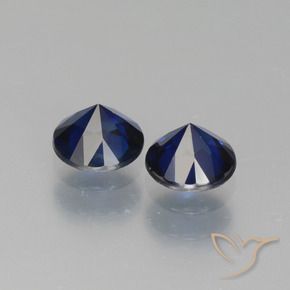 Gemme di Zaffiro Blu scuro naturale da 1.31 ct, Rotondo, VS-SI