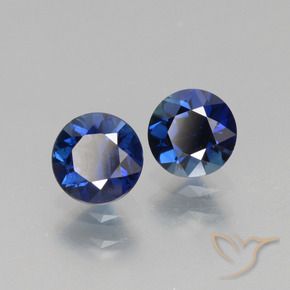 Gemme di Zaffiro Blu scuro naturale da 1.29 ct, Rotondo, VS