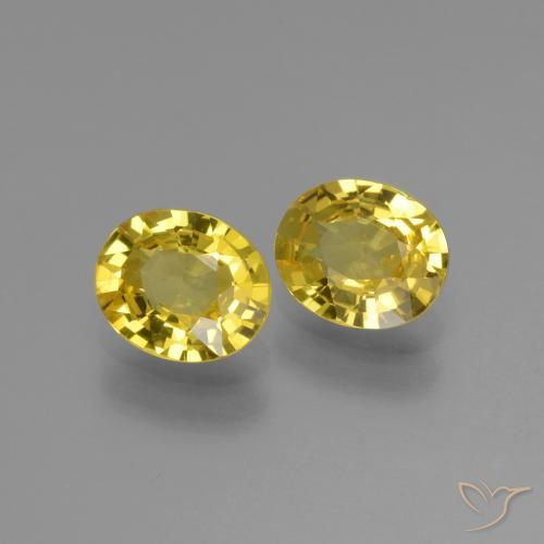 Gemme di Zaffiro Giallo medio naturale da 1.31 ct, Ovale, VVS-VS