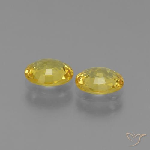Gemme di Zaffiro Giallo medio naturale da 1.31 ct, Ovale, VVS-VS