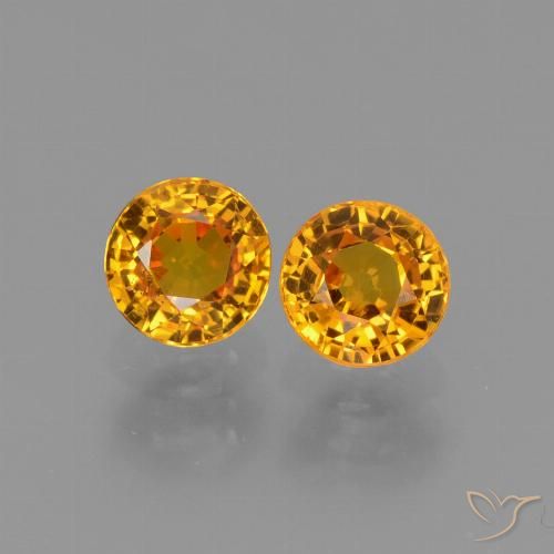 1.38ctw Naturale Arancio Scuro-Oro Zaffiro, Rotondo, VS, Photo A