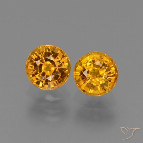 1.47ctw Naturale Arancio-Oro Zaffiro, Rotondo, VS, Photo A