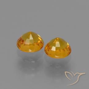 Gemme di Zaffiro Arancio-Oro naturale da 1.47 ct, Rotondo, VS
