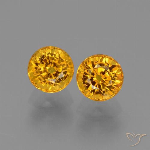 1.55ctw Naturale Arancio medio-chiaro-oroG Zaffiro, Rotondo, VS