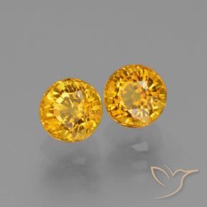 Gemme di Zaffiro Arancio medio-chiaro-oroG naturale da 1.55 ct, Rotondo, VS
